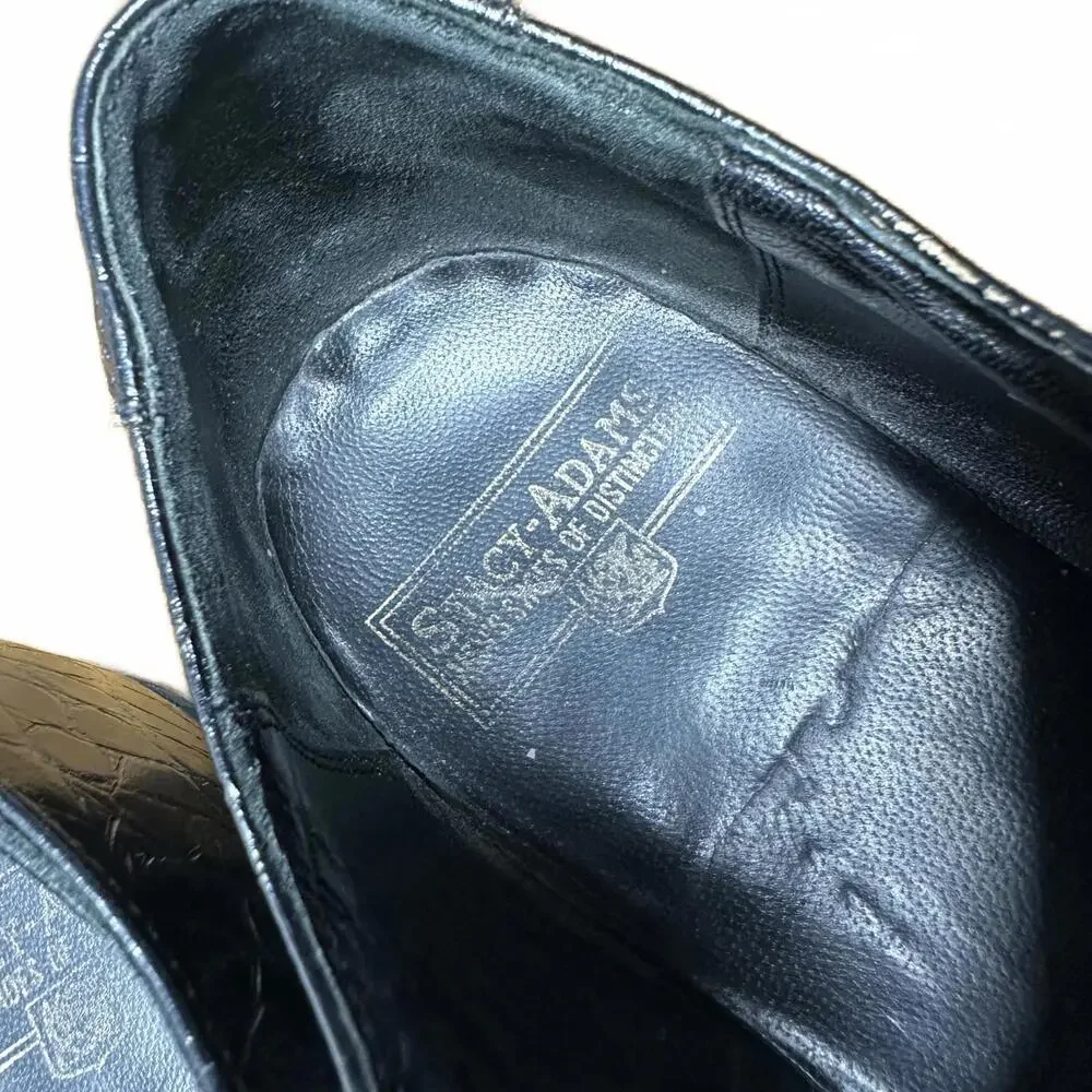 Vintage Stacy Adams Madison Oxford Dress Shoes Crocodile Toe Cap Woven - Size 10
